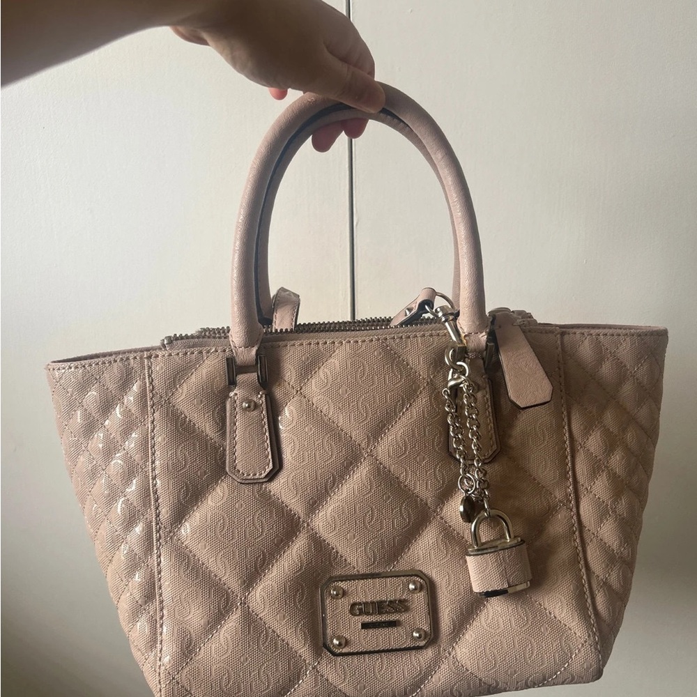 GUESS Quilted Beige Satchel